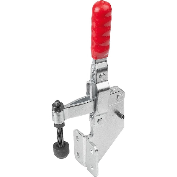 Toggle Clamp Vertical Std, Angled Foot F1=1600, Fixed Clamping Spindle M06X50, Steel Galvanized And